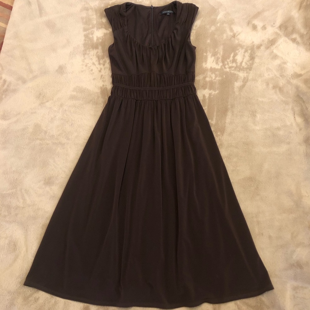 David Meister Dress Size 2 Brown Scoop Neck Sleeveless Jersey